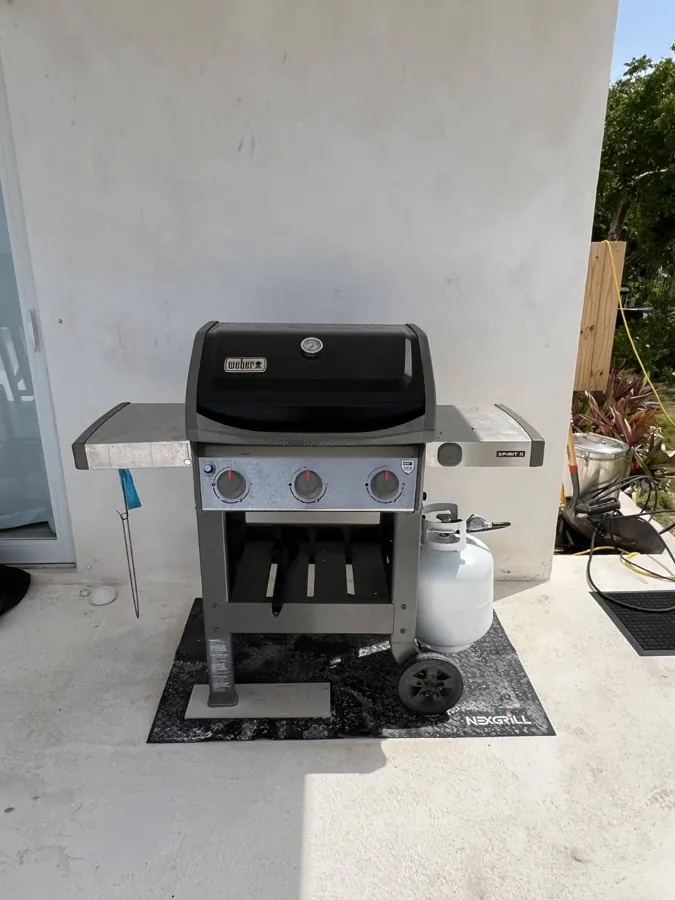 Weber gas grill on the terrace
